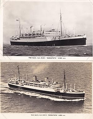NZS Rangitata New Zealand Ship 2x Old Real Photo Postcard & Photocard s