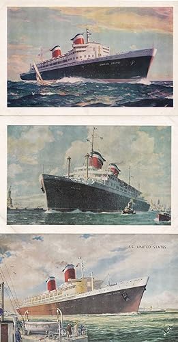 SS America United States Ocean Steamer US Lines 3x Ship 1957 Postcard s