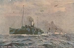 Isle of Man RMS King Orry British Fleet German Navy Surrender 1916 Postcard