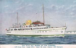 MV Queen Of The Channel Dunkirk Replaced Ship Ferry Old Postcard