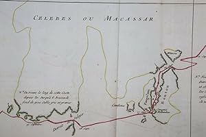 1765 1770 Map Carte géographique Atlas Maritime Celebes Macassar Indonésie