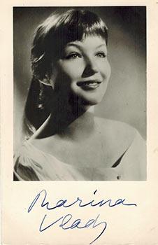 Photograph of Marina Vlady. Signed.