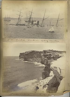 "S. S. Austral Sunk in Sydney Harbor" [with] 3 Bayliss images: 'Rocks Outside South Head', "Barry...