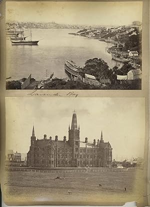 Sydney images: "Lavender Bay", "St. Andrews College", "Government House". Albumen photographs
