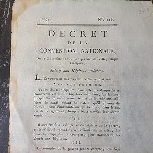DECRET de la CONVENTION NATIONALE du 11 novembre 1792.