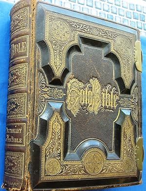 LARGE BUSH FAMILY HOLY BIBLE - WITH HUNDREDS OF ENGRAVINGS, MAPS, PLANS (STEEL AND WOOD)