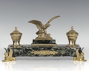 Early 20th Century French Empire DorÃ Bronze Eagle Inkwell.