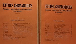 Etudes germaniques Allemagne Autriche Suisse Pays scandinaves et Néerlandais - n°1-2-3-4 1946 + n...