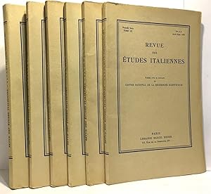 Revue des études italiennes 6 numéros: Tome I n°1-3;4 1954 + Tome II n°1-2 3-4 1955 + Tome III n°...