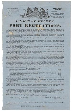 Island St. Helena, port regulations.