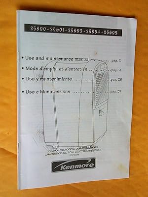 Owner's Manual for the Dehumidifier - Manuel pour le Déshumidificateur 25800, 25001, 25003, 25004...