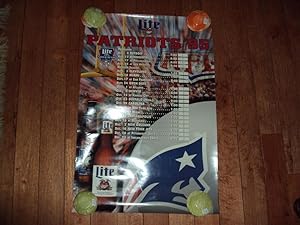 Miller Lite Beer Patriots Game Schedule 1995 Poster 20 X 30 NM