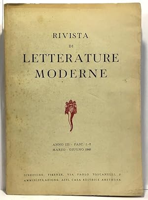 Rivista di letterature moderne - anno III fasc. 1-2 marzo giugno 1948
