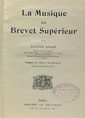 La musique au Brevet Supérieur - préface de Henri Maréchal