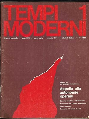 Tempi moderni Rivista trimestrale Anno XVII numero 1 nuova serie Maggio 1975