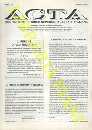 Acta dell'Istituto Storico Repubblica Sociale Italiana.