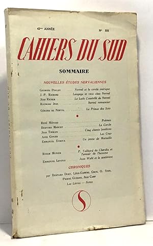 Cahiers du sud - 42me année N°331 1955