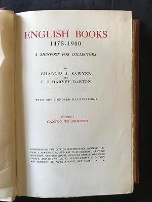 English Books 1475-1900. A Signpost for Collectors