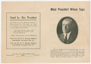Pamphlet Quotes President Wilson to Support Woman Suffrage in New York State