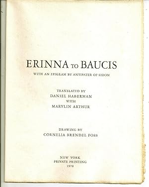 ERINNA TO BAUCIS With an Epigram by Antipater of Sidon