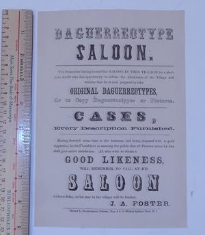 [Broadside, Photography] Daguerreotype Saloon. The Subscriber having located his SALOON IN THIS V...