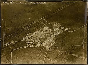 Three aerial photographs of the small village of Champneuville, near Verdun, taken in July and Au...