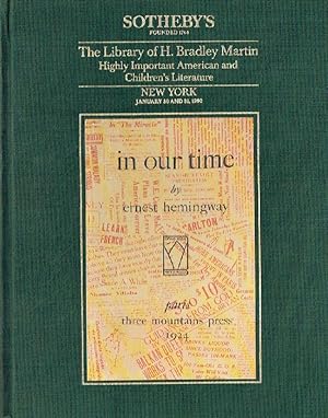 Sothebys January 1990 Bradley Martin Library, American & Children's Literature