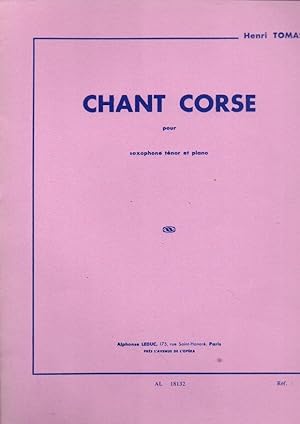 HENRI TOMASI. CHANT CORSE, POUR SAXOPHONE TENOR ET PIANO.