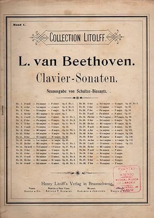 L. VAN BEETHOVEN. CLAVIER-SONATEN. NEUAUSGABE VON SCHULTZE-BIESANTZ.