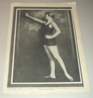 A vintage magazine photographic portrait of the YOUNG SWIMMING CHAMPION CORRINE CONDON, who broke...