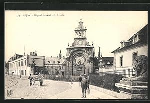 Carte postale Dijon, Hopital Général, vue de la rue