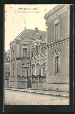 Carte postale Chatillon-sur-Seine, Ecole Communale des Garcons