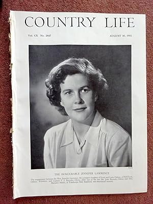 Country Life Magazine. 1951, August 10. The Hon Jennifer Lawrence., + Ashby St Ledgers, Northampt...