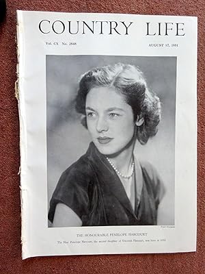 Country Life Magazine. 1951, August 17. The Hon Penelope Harcourt.+ Ashby St Ledgers, Northampton...