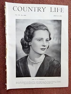 Country Life Magazine. 1951, July 27. Mrs N. D. Campbell, + Ashby St Ledgers, Northamptonshire (p...