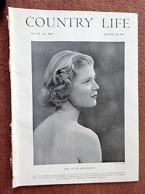Country Life Magazine. 1951, August 24. Mrs Peter Aizlewood.+ Winslow Hall Bucks, + Rosengarten C...