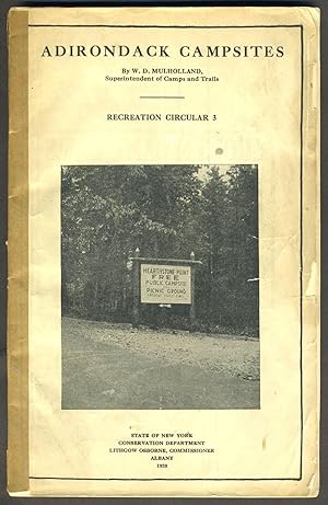 Adirondack Campsites, Recreation Circular 3. Pamphlet with folding map