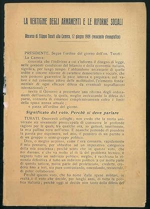 La Vertigine degli armamenti e le riforme sociali. Discorso alla Camera del 12 Giugno 1909 (resoc...
