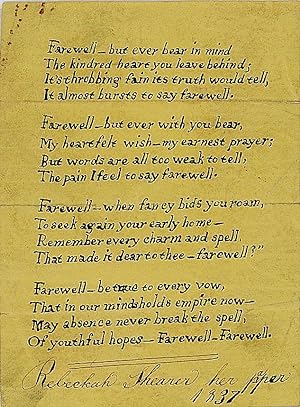 Farewell, an Original poem at the Departure of a Friend