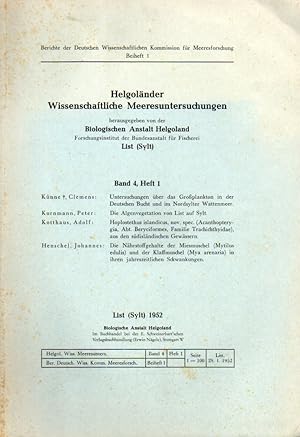 Helgoländer Wissenschaftliche Meeresuntersuchungen Band 4, Heft 1