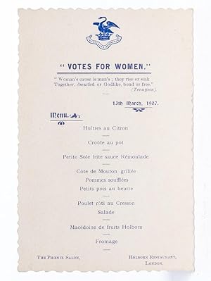"Votes for Women" Menu