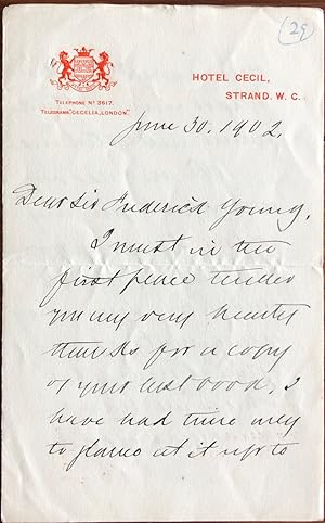 Autograph Letter Signed by Wilfrid Laurier while in office as Prime Minister of Canada, to Sir Fr...