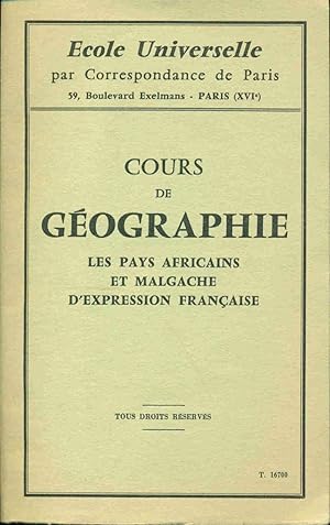 Cours de Géographie Les Pays africains et Malgache d'expression française