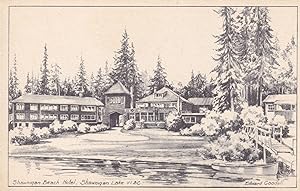 Shawnigan Lake Beach Hotel BC Canada Canadian Artist Old Postcard