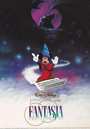 Fantasia Anniversaire Eurodisney Walt Disney Cinema Poster Postcard