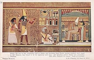 Horus Son Of Isis Thoth Greek God Mural Offerings Antique Postcard