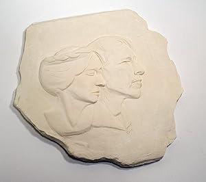 THEY MADE THEIR DREAMS FOR THEMSELVES: Plaster Bas Relief Sculpture of Robinson and Una Jeffers