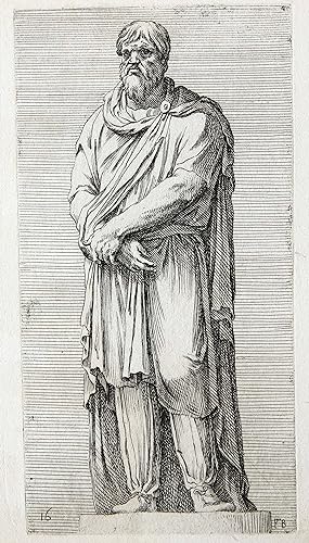 [Antique etching/ets] A Dacian Captive ['Segmenta nobilium signorum et statuarum.', 1638]/Een Dac...