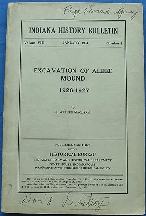 EXCAVATION OF ALBEE MOUND 1926-1927 WITH DESCRIPTION, CATALOG, AND ILLUSTRATIONS