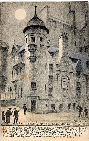 Original 1915 Postcard of Lady Stair's House, Edinburgh by R. P. Phillimore